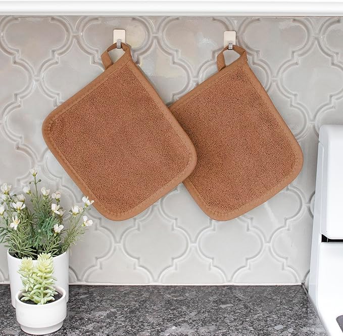RITZ Terry Potholder & Hot Pad: Unparalleled Heat Resistant, Durable 100% Cotton – Ergonomically Designed for Optimal Grip – Easy-Care Machine Washable – 2-Pack, Copper - Image 5
