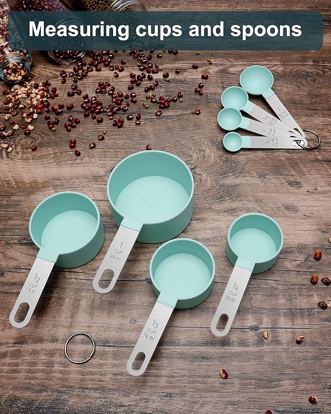 Measuring Cups and Spoons Set of 8 Pieces, nesting measuring cups for Measuring Dry or Liquid Ingredients, Stainless Steel Handle, Kitchen Gadgets for Cooking & Baking - Image 7