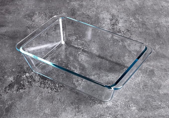 Deep Clear Glass Baking Dish, Rectangular Tempered Glass Baking Pan, The Larger casserole dish. -2.3 Liter
