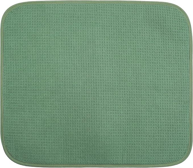 OGGI Absorbent, Reversible Microfiber Dish Drying Mat for Kitchen, Dish Drying Pad, 16 Inch x 18 Inch, Large, Sage