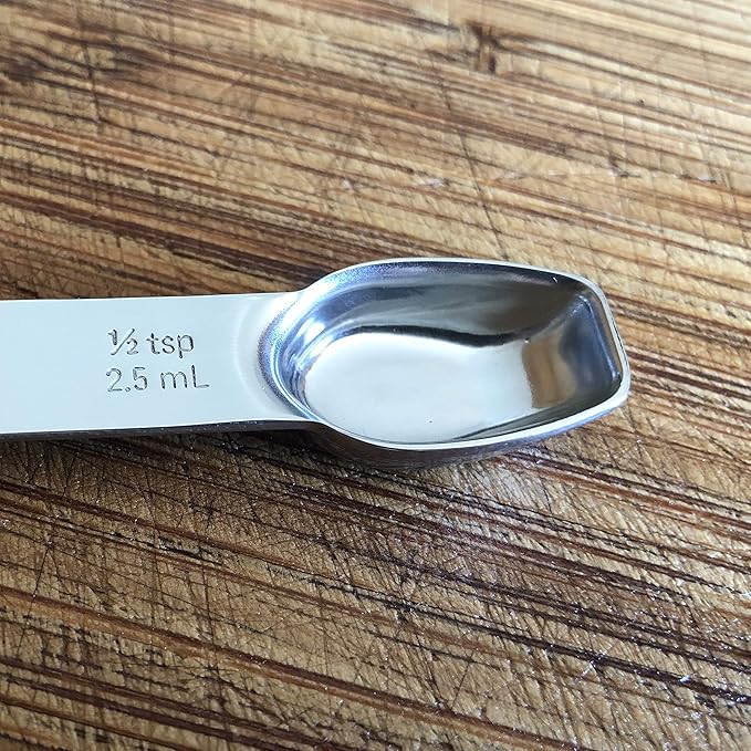 AllSpice Stainless Steel Double Sided Measuring Spoon- 1/2 Teaspoon and 1/4 Teaspoon - Image 8