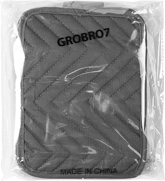 GROBRO7 5Pack Pocket Pot Holders Cotton Heat Resistant Potholder Multipurpose Hot Pads Machine Washable Oven Mitts Cooking Pads Bulk for Daily Kitchen Baking and Cooking 8.9 x 6.9 Inch Grey - Image 7