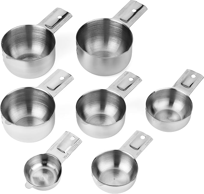 Hudson Essentials Stainless Steel Measuring Cups Set - Stackable Set with Spout - Image 8