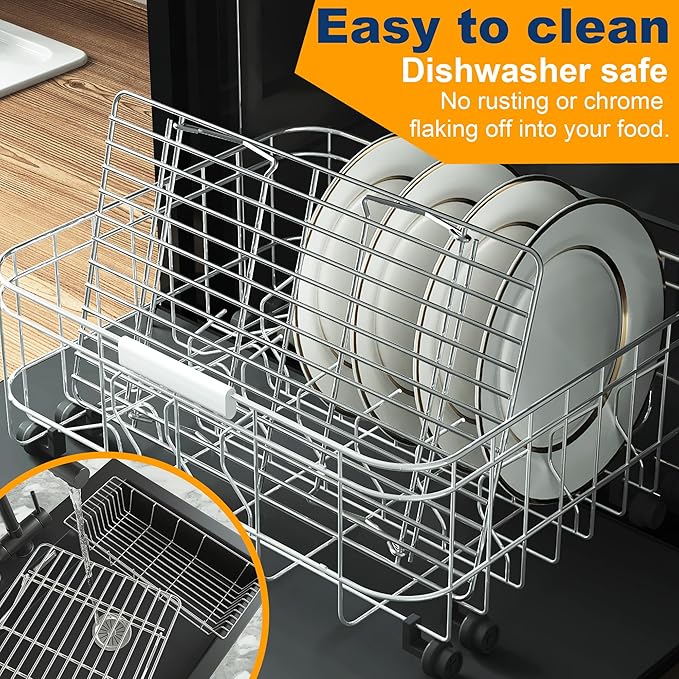 3 Tier Stackable Cooling Rack for Batch Cooling Cookie, Pizza, Cake-15.8”x 10”- Heavy Duty Cooling Racks for Cooking and Baking, Oven and Dishwasher Safe Baking Supplies-Silver - Image 7