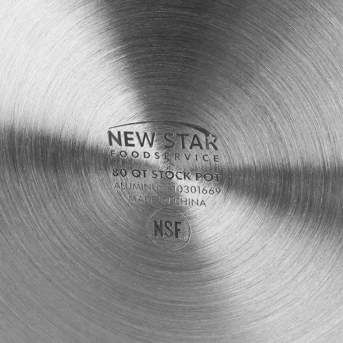 New Star Foodservice 80 Qt Aluminum Stock Pot, No Cover