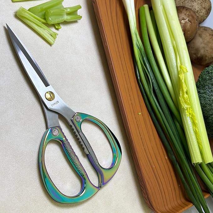 Kitchen Scissors All Purpose Heavy Duty Kitchen Shears for Food, Meat, Poultry, vegetable, Herbs| 7.5inches Utility Scissors for Cooking, Office, Fabric - Image 9