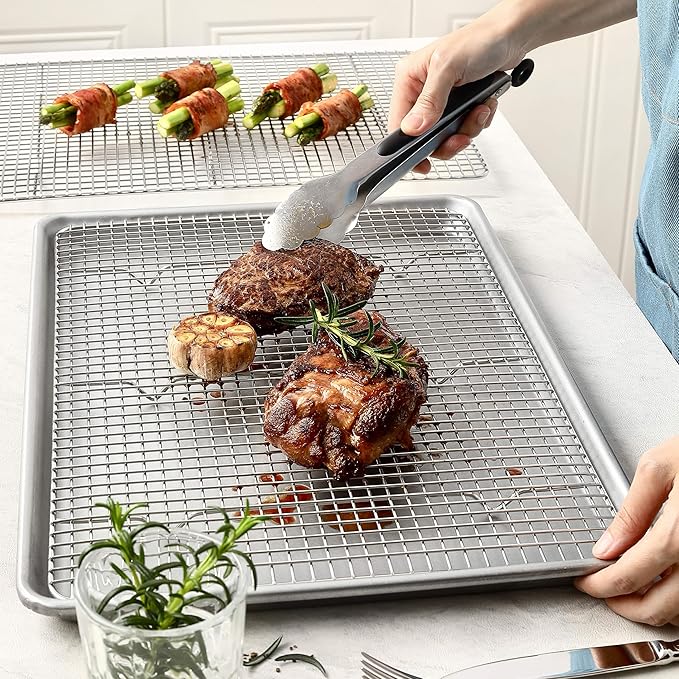 Spring Chef 11.5 x 16.5 Inch Stainless Steel Cooling Racks for Cooling & Baking - Oven Safe - Wire Roasting Racks for Oven Use - Fits Half Sheet Cookie Pan - Dishwasher Safe - Set of 2 - Image 9