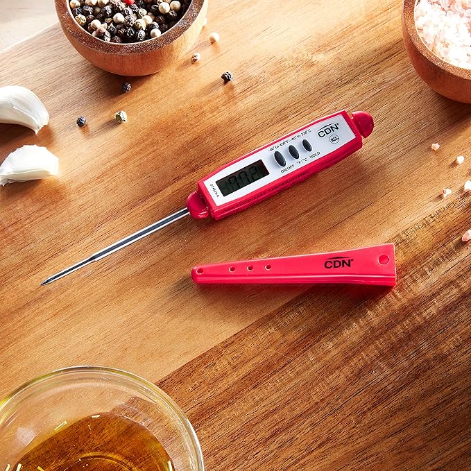 CDN ProAccurate® Instant Read Digital Pocket Thermometer with 2.75" Stainless Steel Tip for Accurate Temperature Measurement, Red (DT450X-R) - Image 8