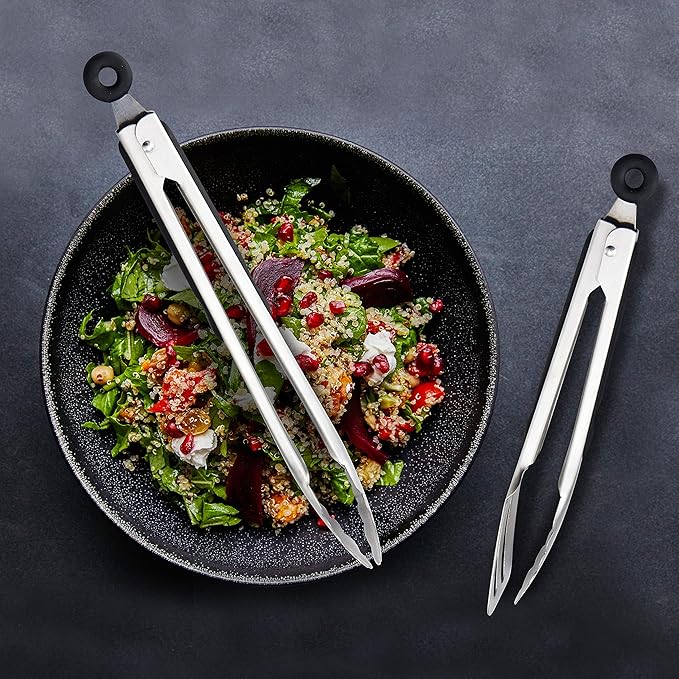 Farberware Classic Stainless Steel Tongs, Set Of 2, Black - Image 5