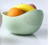 Kitchen Colander Bowl Combo Strainer for Rice, Pasta, Vegetables, Fruits (Green)