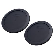 Pyrex 7201-PC 4-Cup Black Food Storage Replacement Lid (2-Pack) - Made in USA by Pyrex