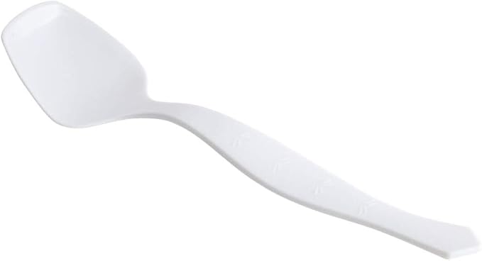 PARTY BARGAINS Disposable White Plastic Serving Spoons 8.75″ – Heavy-Duty White Plastic Spoons for Parties, Catering, Weddings, Events – 12 Count