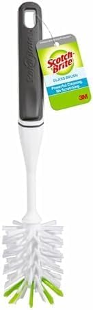 Scotch-Brite Glass and Water Bottle Brush, Long-Lasting,Safe on Glassware,Shaker Bottles,Food Processors & More,Non-Slip Handle, Durable,Reusable,Clean in Top Rack of Your Dishwasher (Pack of 6) by Scotch-Brite