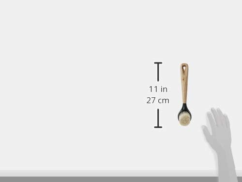 Lodge 10 Inch Scrub Brush - Wood Handle for Comfortable Grip - Skillet Scrubber with Tough Nylon Bristles - Black - Image 2