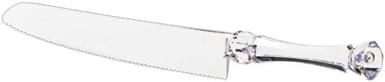 PARTY BARGAINS 8 Pack Clear Disposable Plastic Bread Knives – Heavy Duty Serrated Knives for Crusty Bread, Baguettes & Bagels – Parties, Catering & Events
