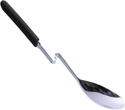 Souper Cubes + Lori Greiner No Mess Stainless Steel Cooking Spoon with Silicone Handle - Stainless Steel Serving Spoon No Mess Design Hooks on Side of Any Pot - Charcoal - Image 2