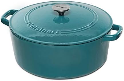 Cuisinart Chef's Classic Enameled Cast Iron Round Covered Casserole (Teal, 7- Quart) by Cuisinart