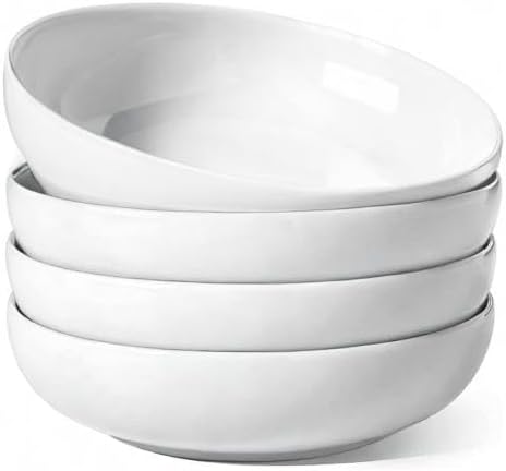LE TAUCI Pasta Bowls 45 oz, Salad Bowls Set for Serving Soup, Pasta, Noodle, Dinner, Large Kitchen Bowl Plates, Microwave Safe - 8.5 Inch, Set of 4, White - Image 10