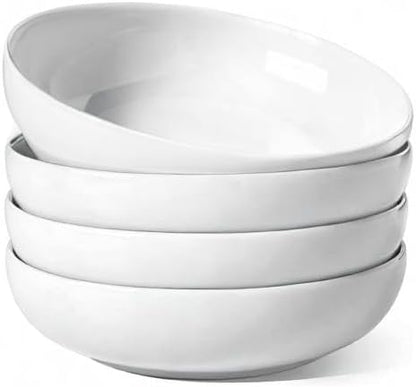 LE TAUCI Pasta Bowls 45 oz, Salad Bowls Set for Serving Soup, Pasta, Noodle, Dinner, Large Kitchen Bowl Plates, Microwave Safe - 8.5 Inch, Set of 4, White - Image 10