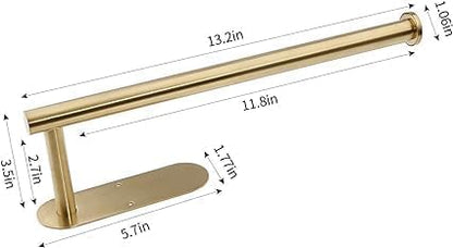 2PCS Fliverly Self Adhesive Paper Towel Holder Under Cabinet Mount, Wall Mounted Paper Towel Roll Holder for Kitchen, Bathroom, Wall,BBQ Grill, Gold