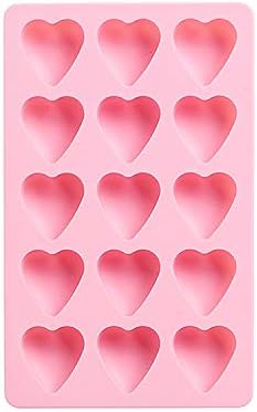 Cute Ice Cube Trays Silicone Chocolate Mold Wax Melt Molds Easy Release Ice Trays Non-Stick Chocolate Soap Pudding Jello Ice Cube Tray (2pcs Heart)
