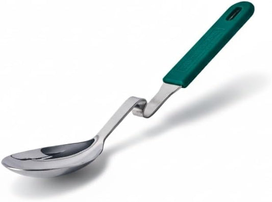 Souper Cubes + Lori Greiner No Mess Stainless Steel Cooking Spoon with Silicone Handle - Stainless Steel Serving Spoon No Mess Design Hooks on Side of Any Pot - Kale by SouperCubes%C2%AE