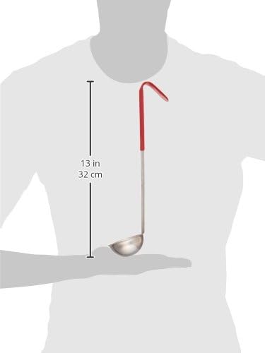 Winco Red Stainless Steel Ladle Handle, 2-Ounce, Medium - Image 2