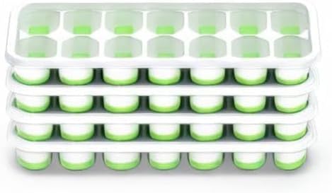 ChefAide Ice Cube Tray with Lid, 4 Packs 56 Cubes Durable Stackable Ice Cube Trays for Freezer with Removable Lids, Easy-Release Plastic & Silicone Ice Tray for Cocktail, Coffee - Image 8