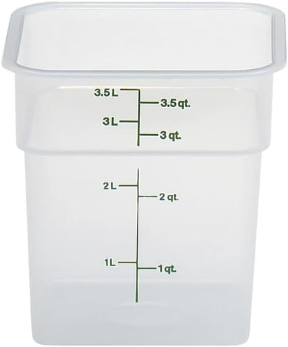 Cambro Food Storage Container (6 Pack) - Classic Series Square - 4 QT (Quart) - Commercial Grade for Food Prep (Translucent) - Image 3