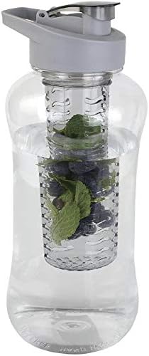JOEY'Z Large (60 oz - Half Gallon) Fruit Infuser Water Bottle BPA Free for Travel, Workouts, Camping, Sports Bottle by JOEYZ