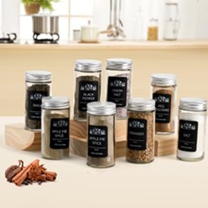 Tebery 30 Pack Round Spice Bottles Jars with Silver Lids, 3oz Empty Glass Spice Containers Shakers Complete Organizer Set Includes Shaker Lids, Wide Funnel, Labels and Cleaning Brush - Image 6
