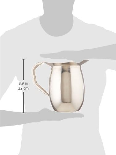 Winco WPB-2C Deluxe Bell Pitcher with Ice Catcher, 2-Quart, Stainless Steel, Medium - Image 2