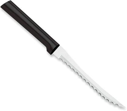 Rada Cutlery Tomato Slicer Knife (W226), 5" Stainless Steel Serrated Blade, Black Handle, Pack of 2