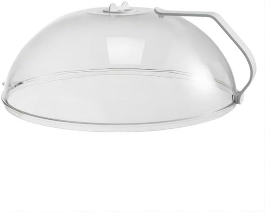 Microwave Splatter Cover for Food,Clear Microwave Splash Guard Cooker lid with Handle,BPA-Free,Soft Plastic by RUNZI
