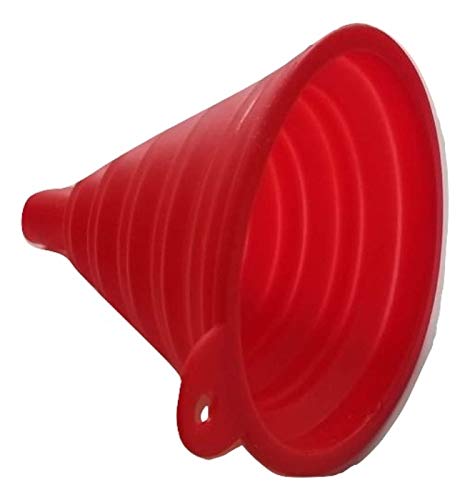 Handy Housewares 4" Wide Space-Saving Collapsible Flexible BPA-Free Silicone Kitchen Funnel - Red (3)