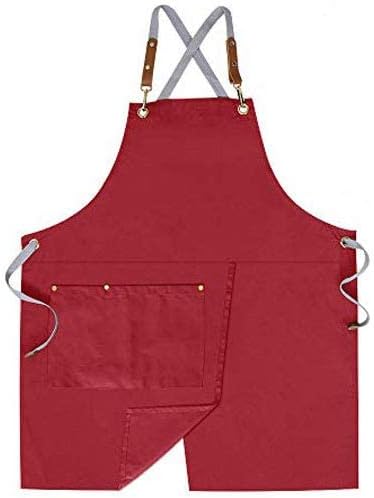 Mignongirl Crossback Apron with Pockets x2,Split Apron with Adjustable Straps,M-XXL by Mignongirl