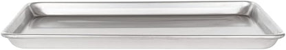 Restaurantware Met Lux 18 x 13 Inch Industrial Baking Pan 1 Heavy-Duty Bakery Sheet Pan - Rimmed Edges Endures Up To 392F Aluminum Half-Baking Sheet Dishwashable Ideal For Baking or Roasting