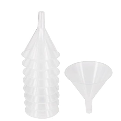 8 Pack Multi-Purpose Plastic Funnels with Long Reaching Spout (4.7”) for Water Bottle, Easy and Smooth Content Transfer by ZMYBCPACK by zmybcpack