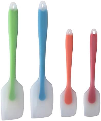 HiramWare Silicone Spatula Set of 4 - Heat Resistant Flexible Spatula 450F with Stainless Steel Core - Food Grade Premium Good Grip Kitchen Utensils - Seamless, Heavy Duty, BPA Free, Dishwasher Safe - Image 4