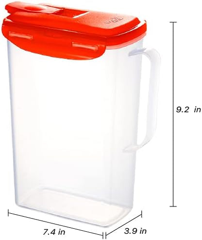LocknLock Aqua Fridge Door Water Jug | Clear Pitcher | BPA Free Plastic Pitcher with Lid | 2 Quart Pitcher with Lid for Water, Juice, Tea & More Beverages, Red - Image 7
