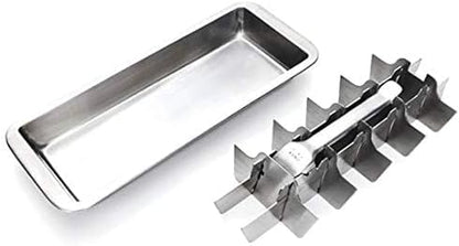 Stainless Steel Ice Cube Trays for Freezer - 18-Slot Metal Ice Trays with Easy Release Handle | Detachable & Dishwasher Safe Ice Cube Molds for Bars, Kitchens, Cocktails