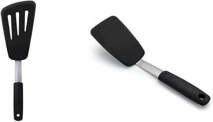 OXO Good Grips Small Silicone Flexible Turner Black & Good Grips Silicone Flexible Omelet Turner by OXO