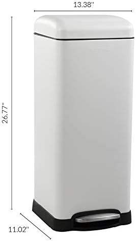 happimess HPM1007A Betty Retro 8-Gallon Step-Open Trash Can with Soft-Close Lid, Fingerprint Resistant, Modern, Minimalistic for Home, Kitchen, Laundry Room, Office, Bedroom, Bathroom, White - Image 4