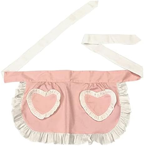 CRB Fashion Waist Apron Kitchen Cooking Restaurant Cotton Bistro Half Aprons with Pockets For Woman