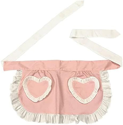 CRB Fashion Waist Apron Kitchen Cooking Restaurant Cotton Bistro Half Aprons with Pockets For Woman