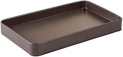 mDesign Modern Decorative Metal Guest Hand Towel Tray Holder Organizer for Disposable Paper Napkins, Jewelry, Makeup - Bathroom Vanity Sink Counter Organization - Unity Collection - Matte Brown