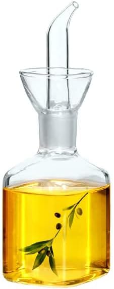 LandHope Oil Bottle Glass Olive Oil Dispenser Bottle Glass Cooking Oil Vinegar Measuring Dispenser With Spout for Kitchen and BBQ (125ml/4.27oz) by LandHope