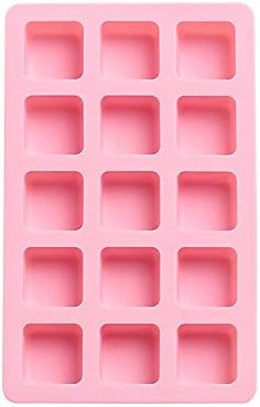 Cute Ice Cube Trays Silicone Chocolate Mold Wax Melt Molds Easy Release Ice Trays Non-Stick Chocolate Soap Pudding Jello Ice Cube Tray (Square)