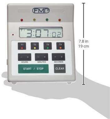 FMP Digital 4 Channel Commercial Kitchen Countdown Timer, Water Resistant, 7-inch Height, White - Image 4