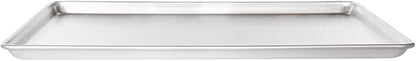 Restaurantware Met Lux 26 x 18 Inch Industrial Baking Pan 1 Heavy-Duty Full-Size Bakery Sheet Pan - Rimmed Edges Endures Up To 392F Aluminum Sheet Pan Dishwashable Ideal For Baking Or Roasting